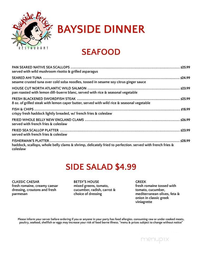 Bay Cafe - Provincetown, MA menu_pic