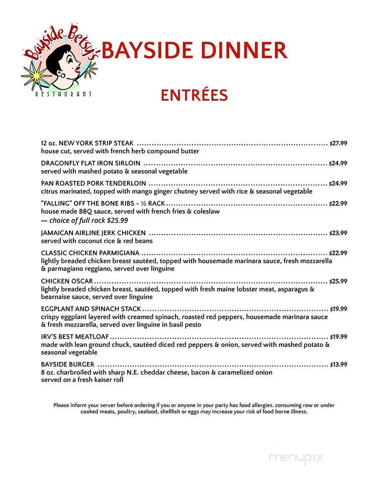 Bay Cafe - Provincetown, MA menu_pic