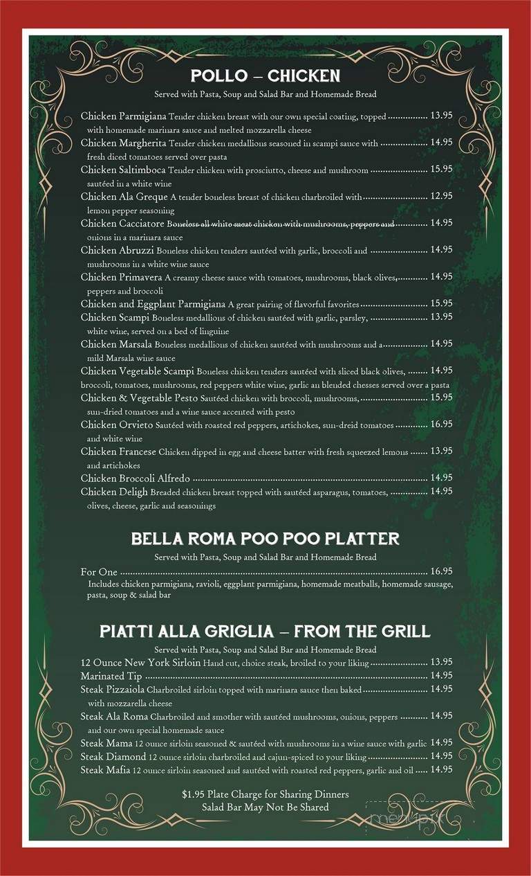 Bella Roma - Taunton, MA menu_pic