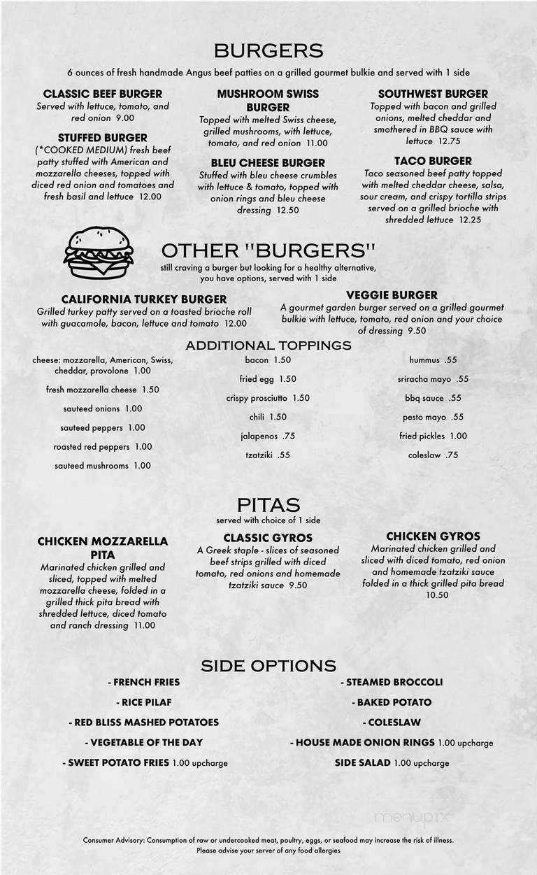 Black & White Restaurant - Spencer, MA menu_pic