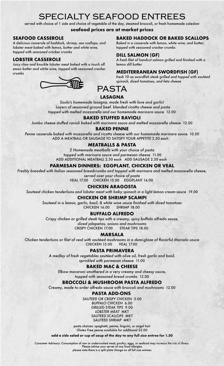 Black & White Restaurant - Spencer, MA menu_pic