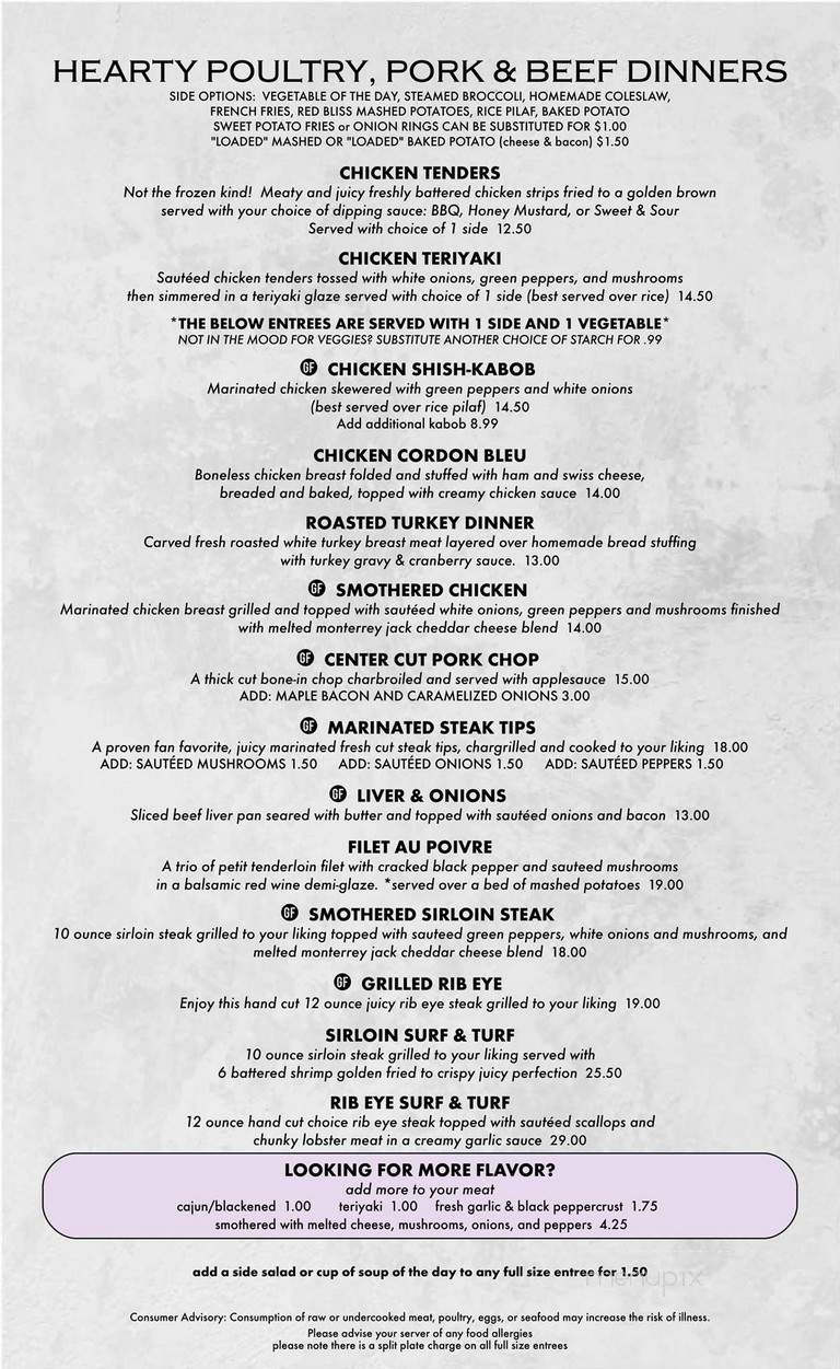 Black & White Restaurant - Spencer, MA menu_pic