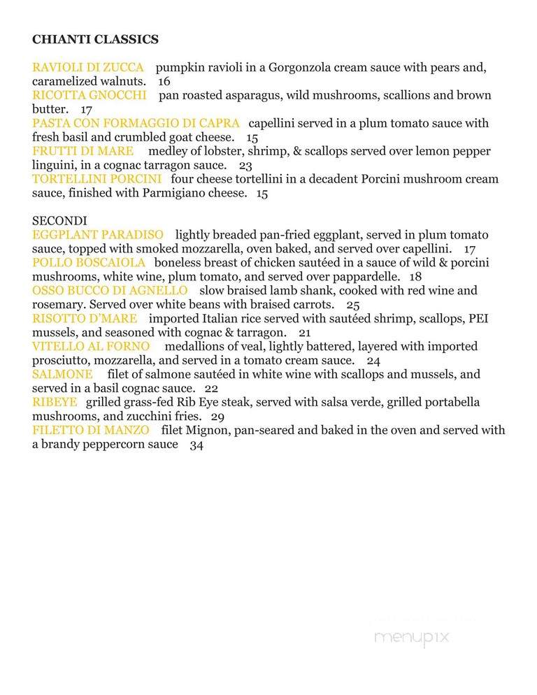 Chianti Cafe - Beverly, MA menu_pic