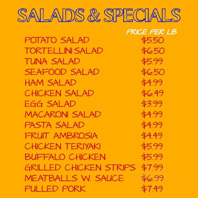 Costanzo's Package & Variety - Pittsfield, MA menu_pic