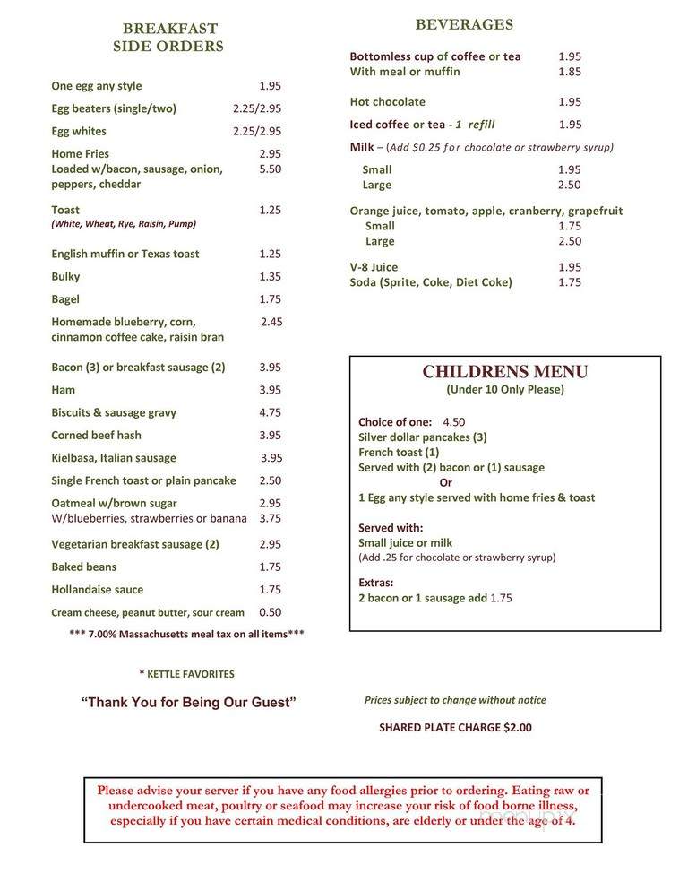 Country Kettle - West Boylston, MA menu_pic