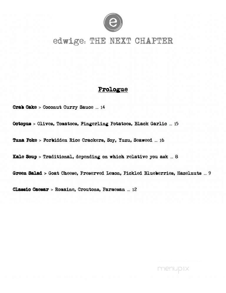 Edwige At Night - Provincetown, MA menu_pic