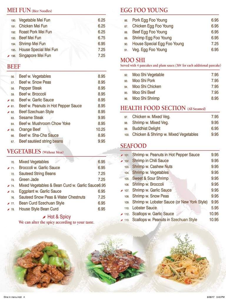 Menu of Empire Wok in Webster, MA 01570