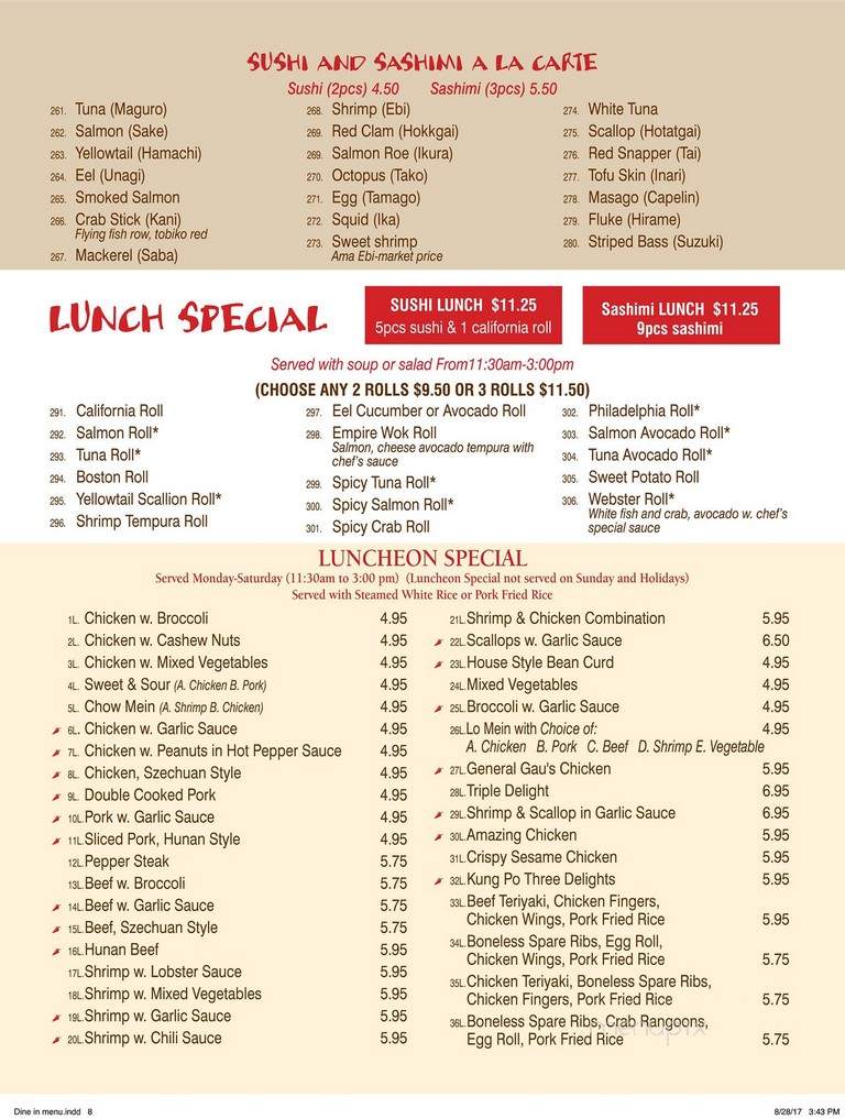 Empire Wok - Webster, MA menu_pic