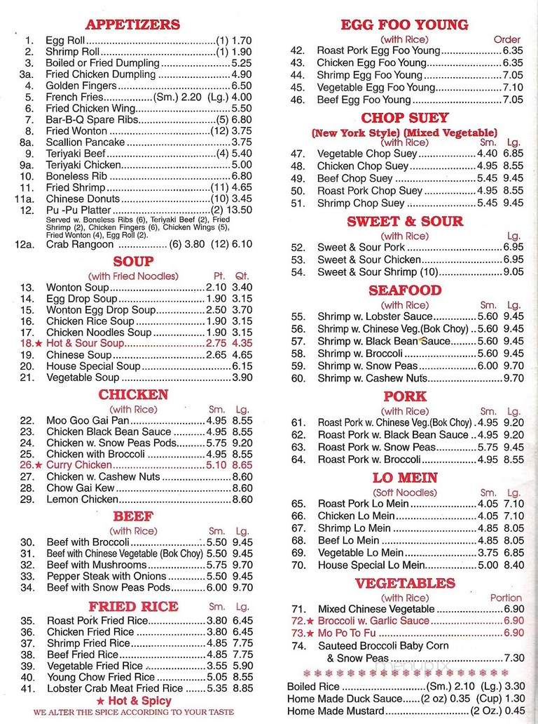 Golden Star II - New Bedford, MA menu_pic