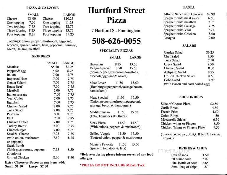 Hartford Street Pizza - Framingham, MA