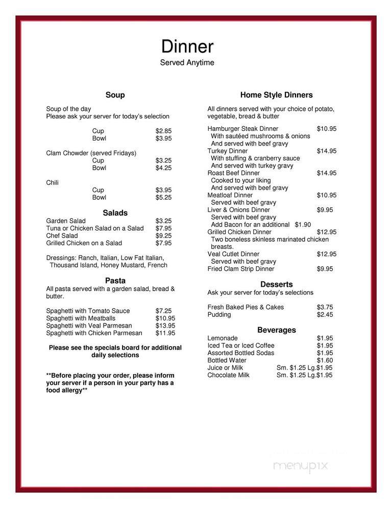 Jennifer's Kitchen - Chicopee, MA menu_pic
