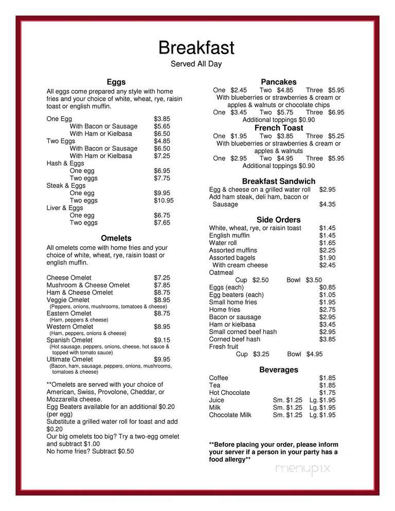 Jennifer's Kitchen - Chicopee, MA menu_pic