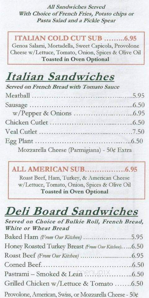 Joe Angelo's Cafe & Deli - Brockton, MA menu_pic