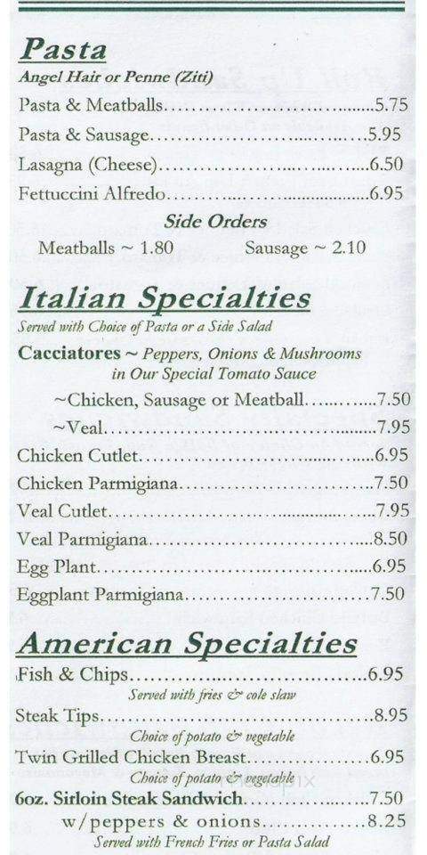 Joe Angelo's Cafe & Deli - Brockton, MA menu_pic