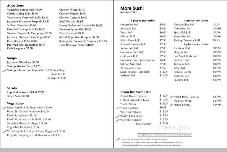 La Dalat Restaurant - Hull, MA menu_pic