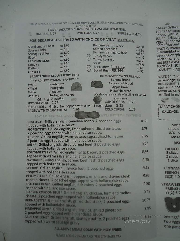 Lee's - Gloucester, MA menu_pic
