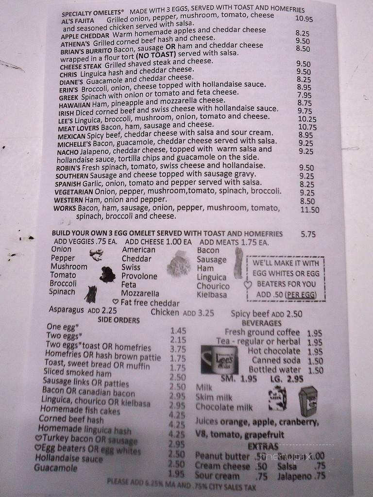Lee's - Gloucester, MA menu_pic