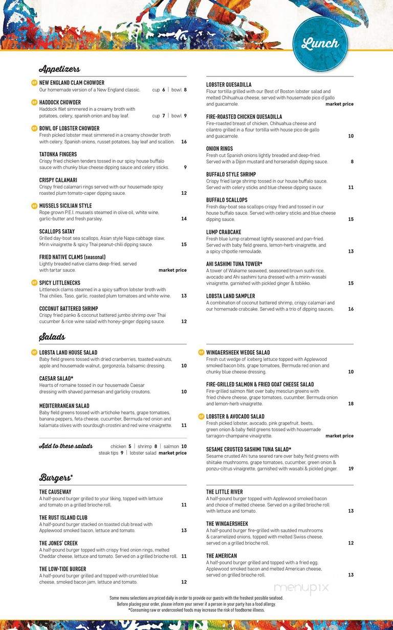Lobsta Land - Gloucester, MA menu_pic