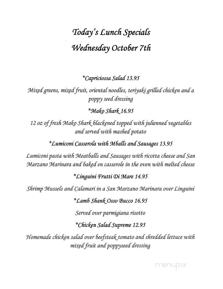 Luciano's At Lake Pearl - Wrentham, MA menu_pic