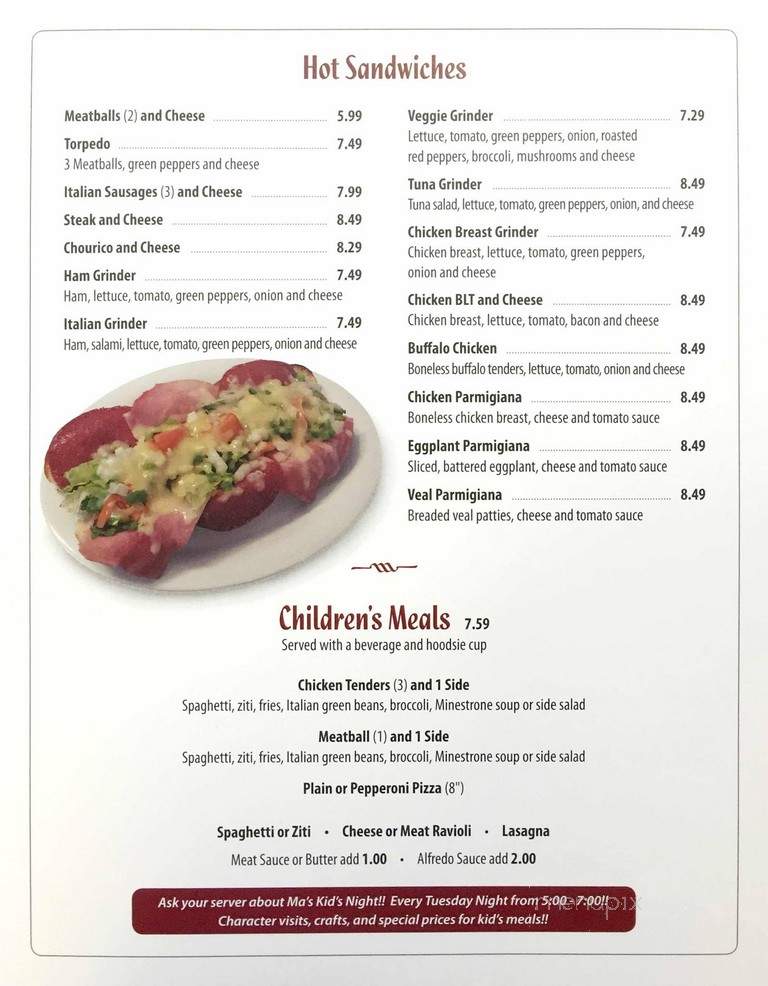 Ma Raffa's Italian Restaurant - New Bedford, MA menu_pic