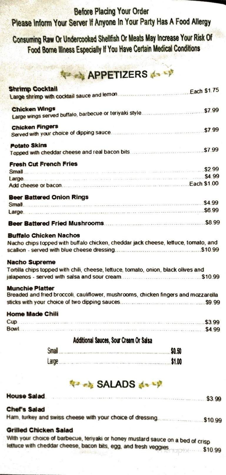 Mohawk Park Campground & Pub - Charlemont, MA menu_pic