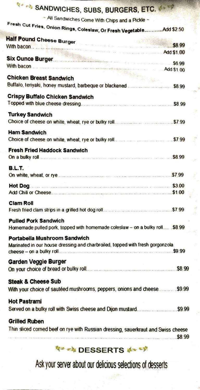 Mohawk Park Campground & Pub - Charlemont, MA menu_pic