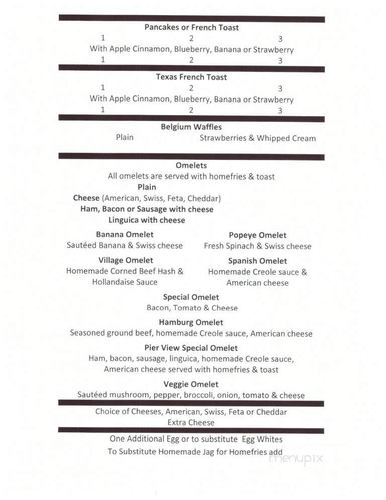 Pier View Restaurant - Onset, MA menu_pic