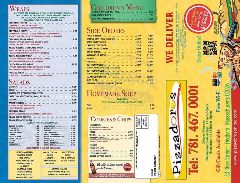 Pizzadoro's - Dedham, MA menu_pic