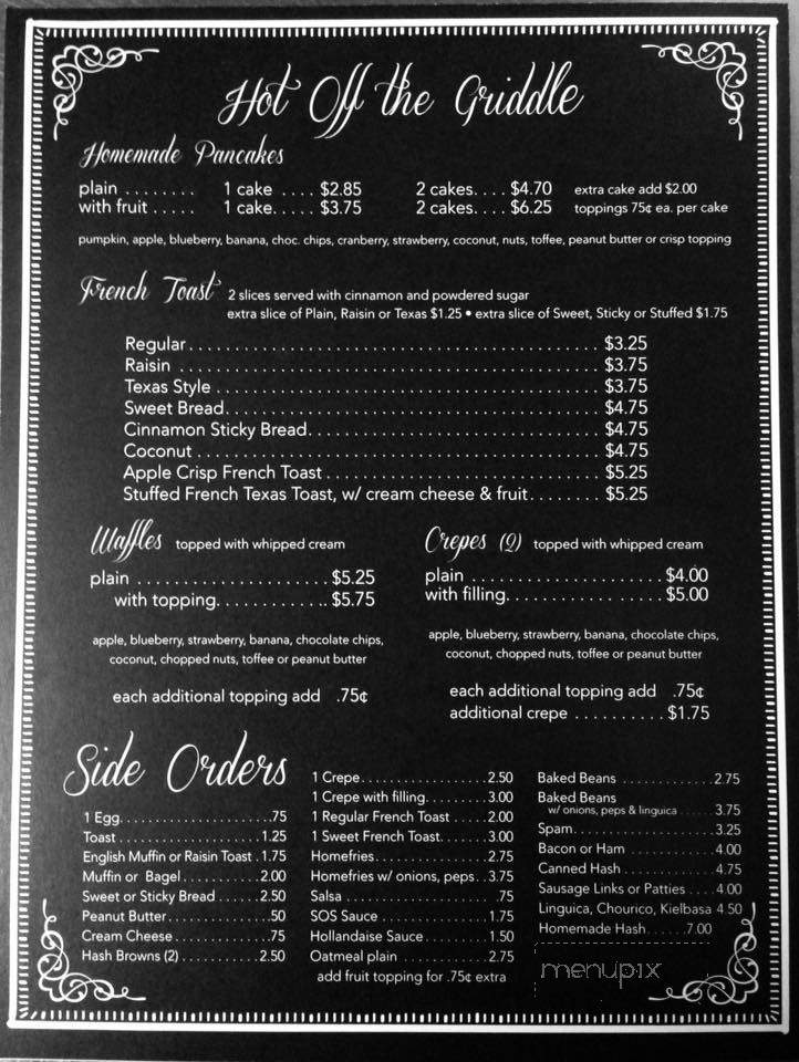 Sunshine Cafe - Lakeville, MA menu_pic