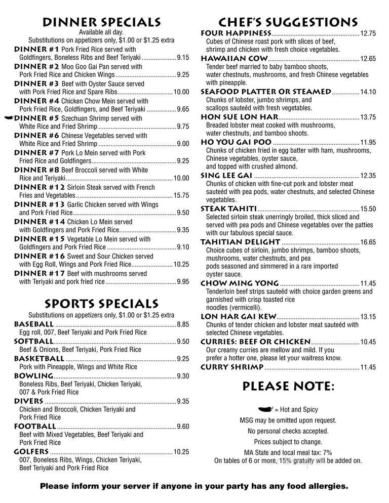 Tahiti Restaurant & Lounge - Pittsfield, MA menu_pic