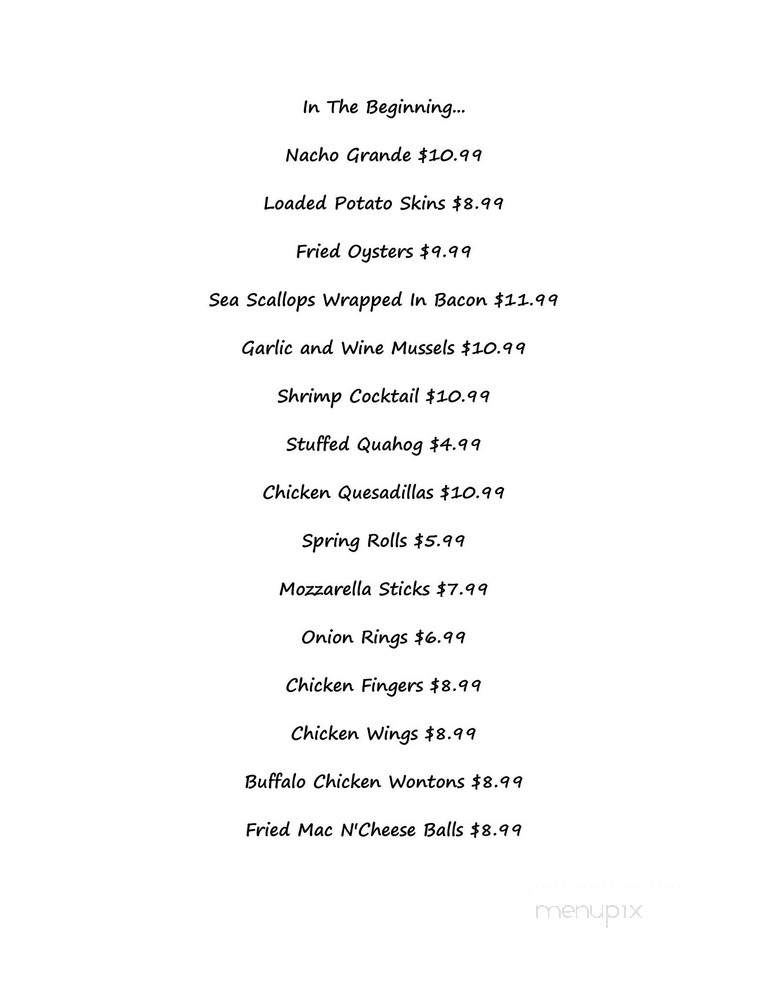 Trowbridge Tavern & Ale House - Bourne, MA menu_pic
