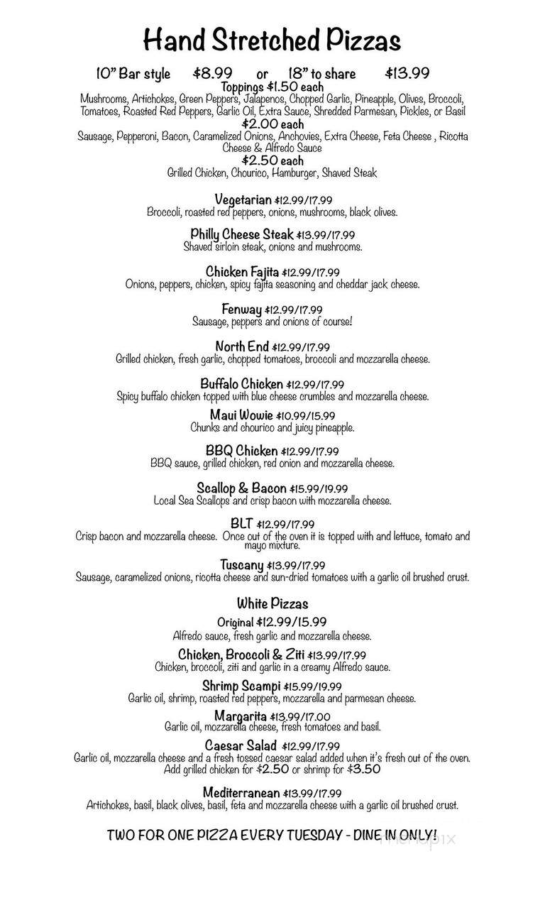 Trowbridge Tavern & Ale House - Bourne, MA menu_pic