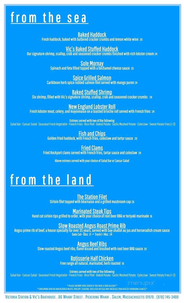 Victoria Station - Salem, MA menu_pic