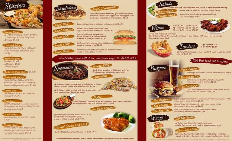 Depot Bar & Grill - Covington, GA menu_pic