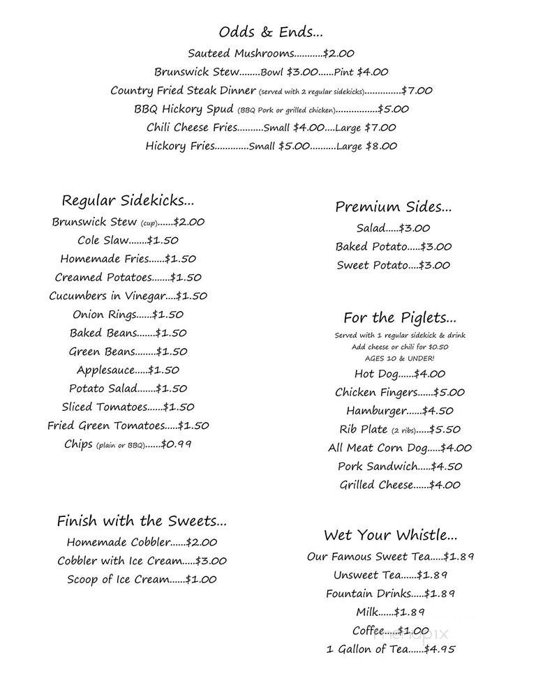 Bilbo's Bar-B-Que - Bremen, GA menu_pic