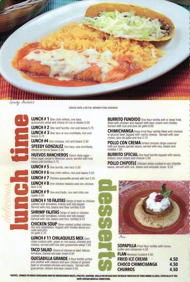 Los Arcos Mexican Restaurant - Cartersville, GA menu_pic
