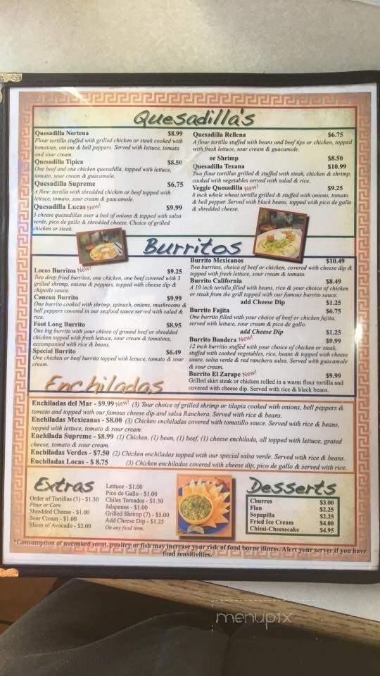 El Zarape Mexican Restaurant - Rome, GA menu_pic
