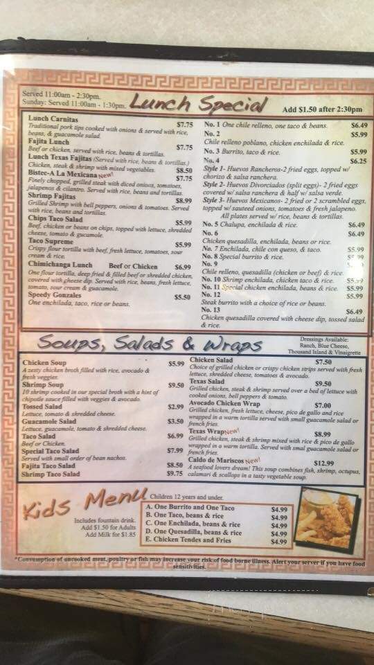 El Zarape Mexican Restaurant - Rome, GA menu_pic