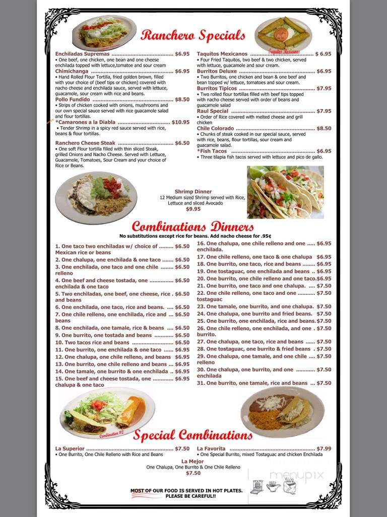 El Ranchero Mexican Restaurant - Woodstock, GA menu_pic
