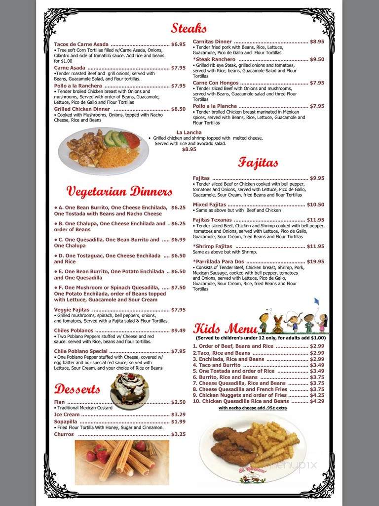 El Ranchero Mexican Restaurant - Woodstock, GA menu_pic