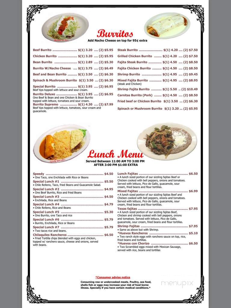 El Ranchero Mexican Restaurant - Woodstock, GA menu_pic