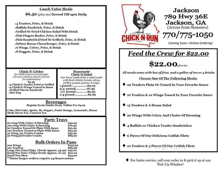 Chick-N-Run Of Jackson - Jackson, GA menu_pic