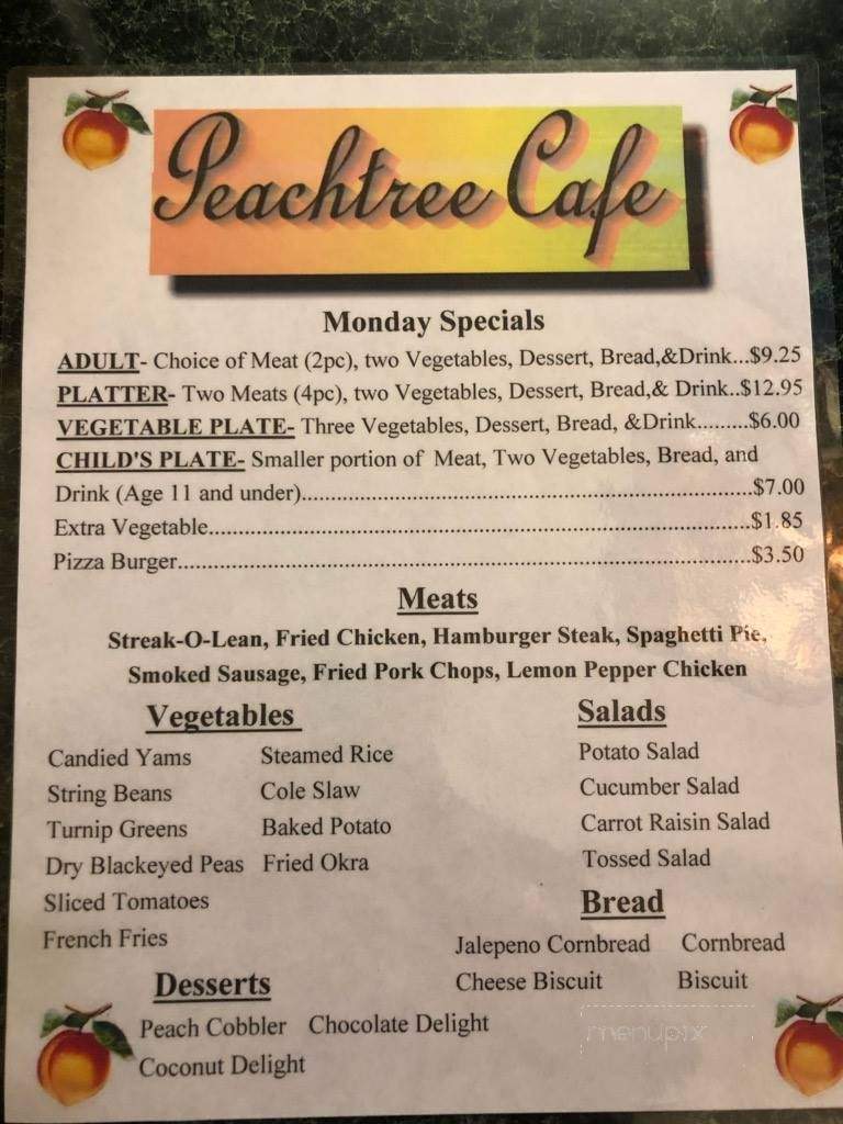 Peachtree Cafe - Thomaston, GA menu_pic