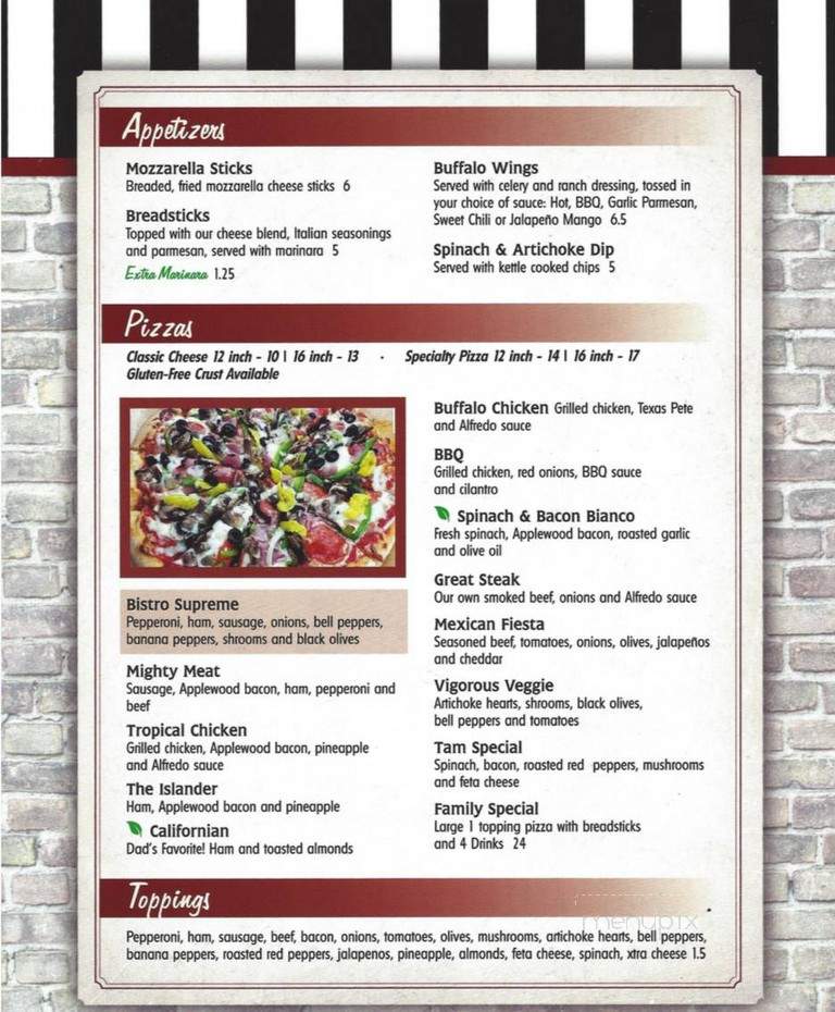 Bistro - Louisville, GA menu_pic