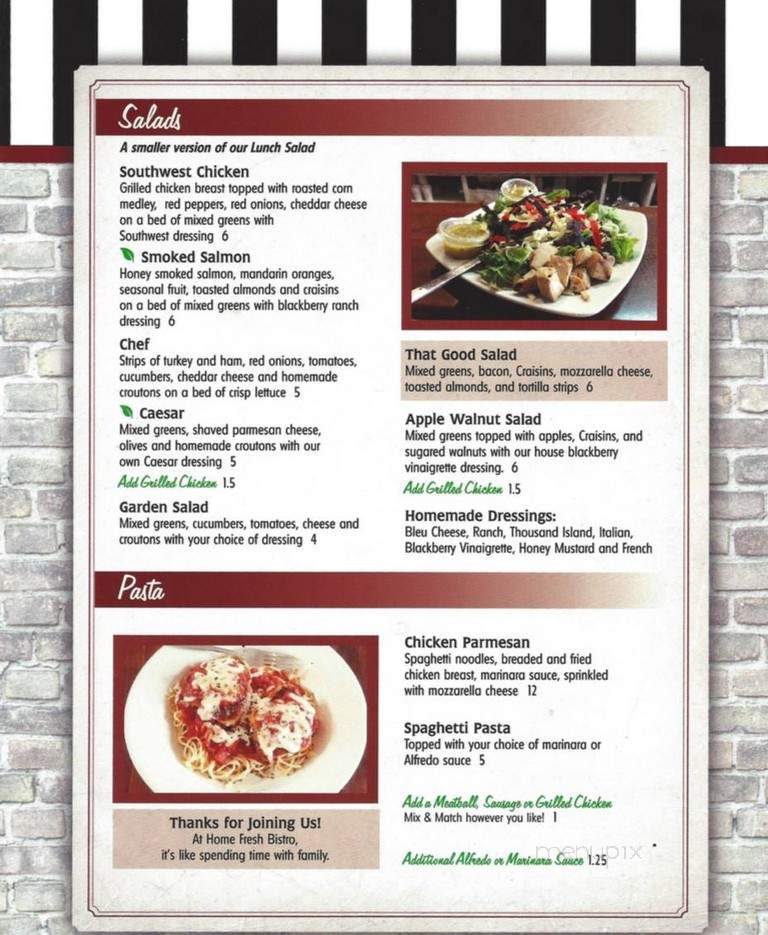 Bistro - Louisville, GA menu_pic