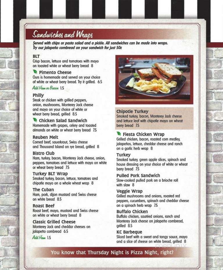 Bistro - Louisville, GA menu_pic