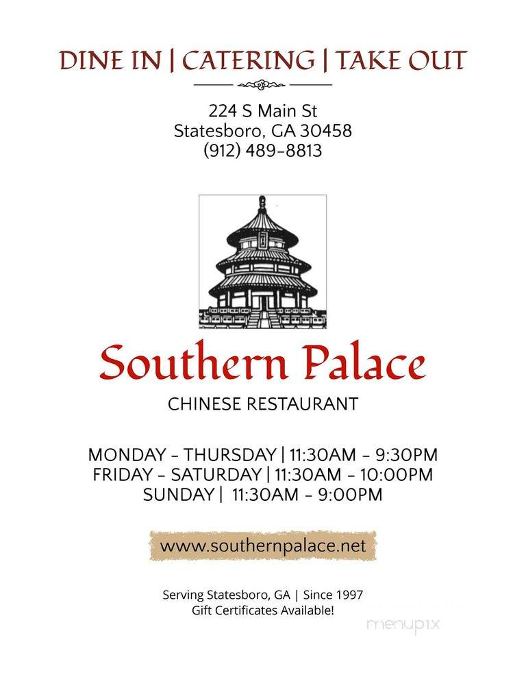Southern Palace Restaurant - Statesboro, GA