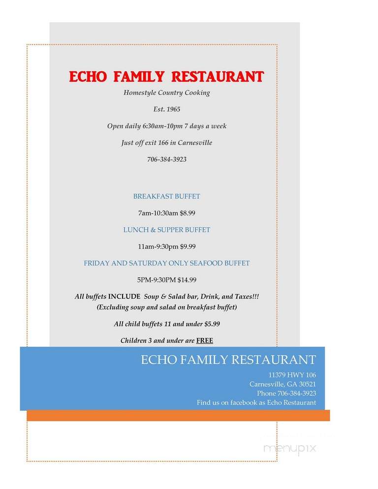 Echo Food Mart - Carnesville, GA menu_pic