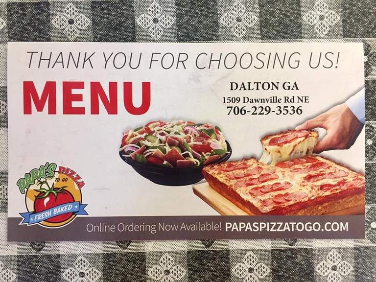 Papa's Pizza To Go - 1509 Dawnville Rd NE, Dalton, GA 30721 - Menu, Hours,  & Phone Number - Slice