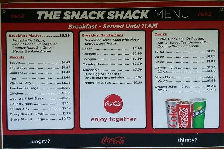 The Snack Shack - Jefferson, GA menu_pic